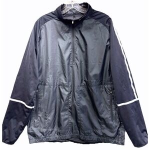 Nike Golf Windbreaker Jacket Men's L Gray Black Therma-Fit 1/4 Zip Pullover